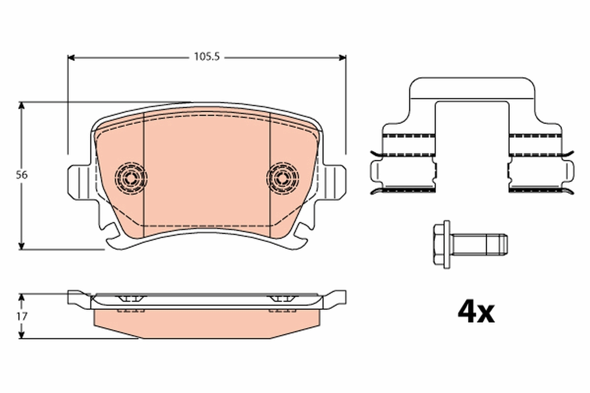 Brake Pad Set, disc brake - GDB2083 TRW