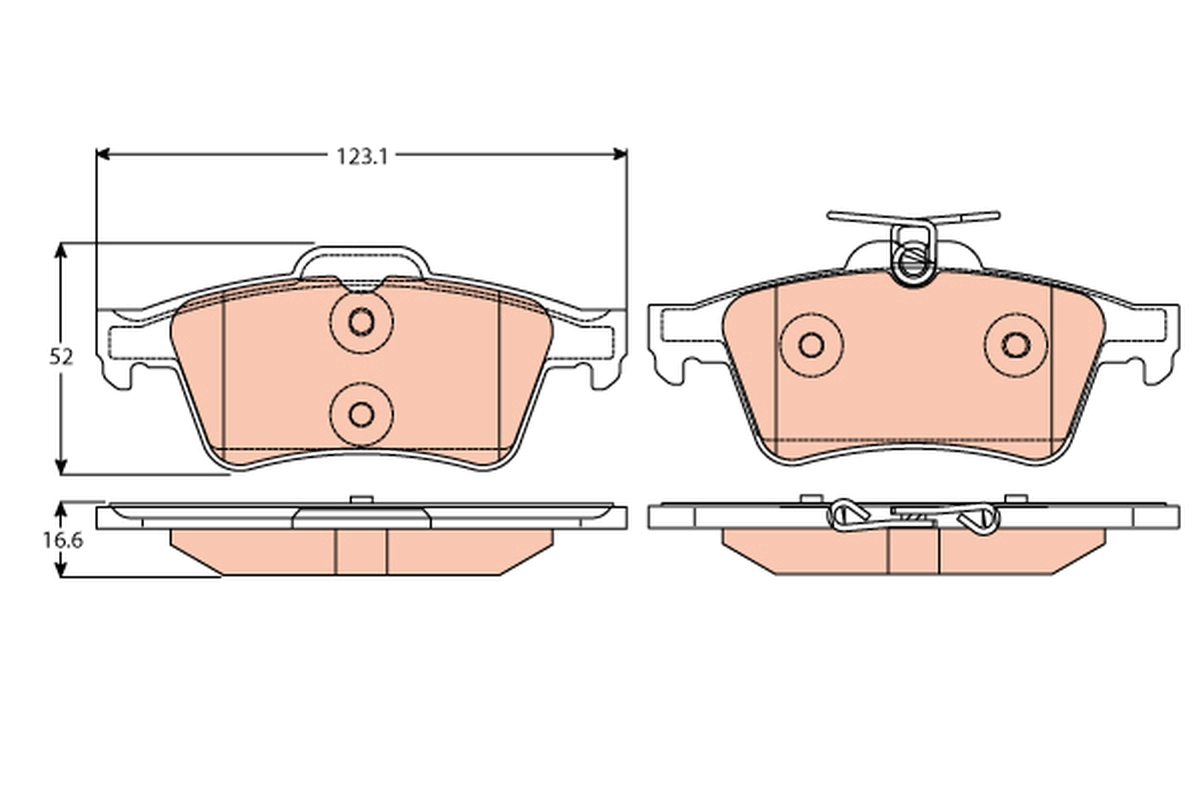 Brake Pad Set, disc brake - GDB2086 TRW