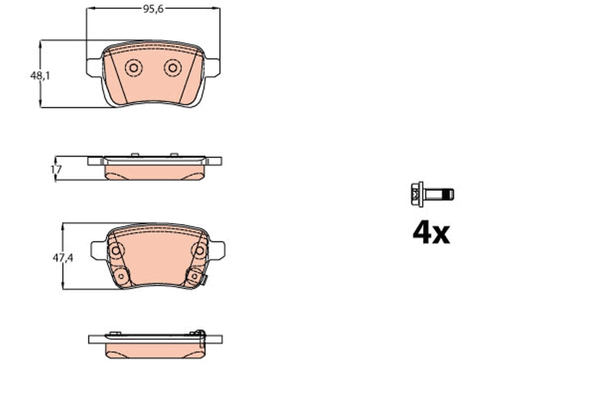 Brake Pad Set, disc brake - GDB2093 TRW