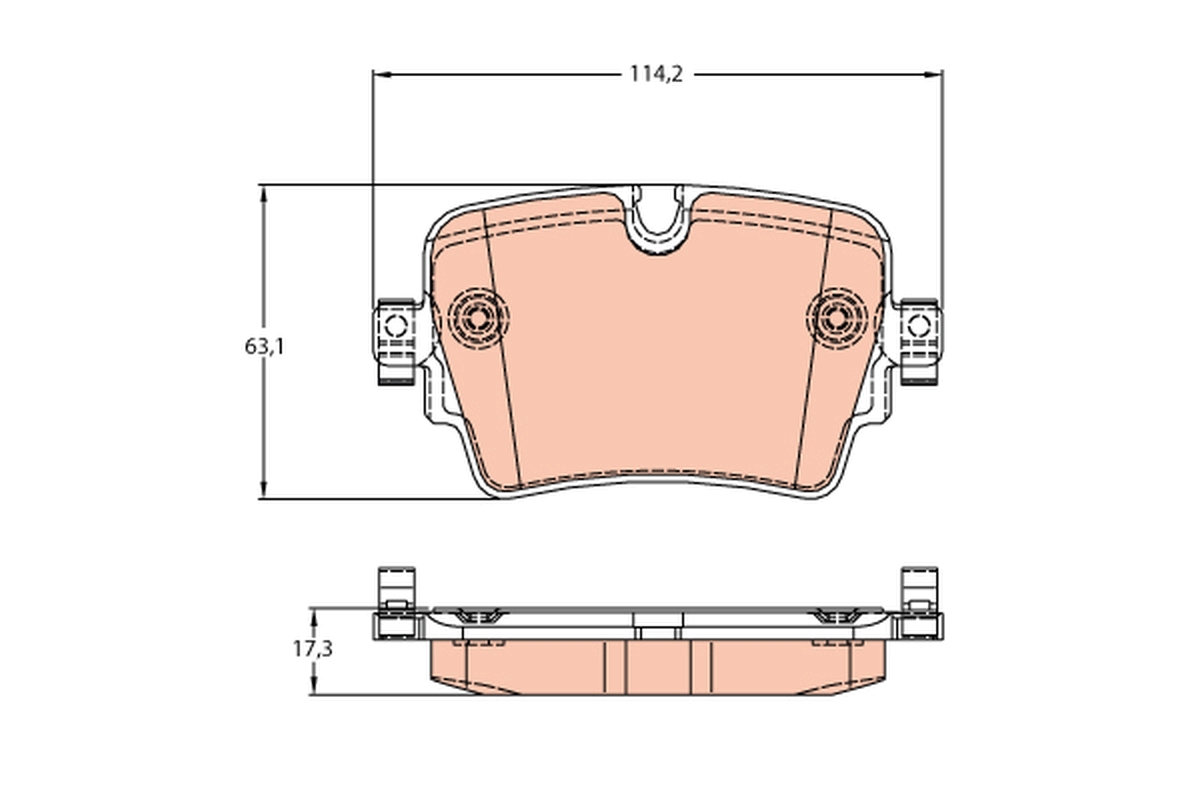 Brake Pad Set, disc brake - GDB2095 TRW