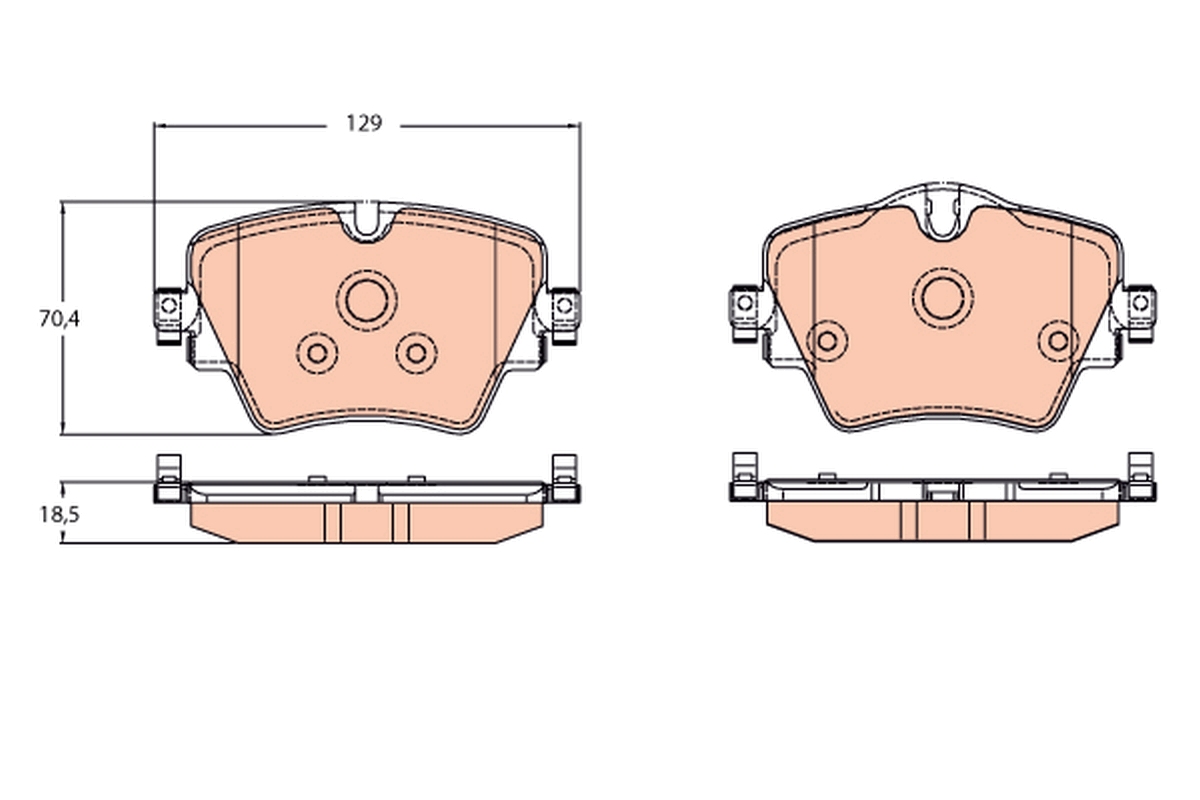 Brake Pad Set, disc brake - GDB2098 TRW
