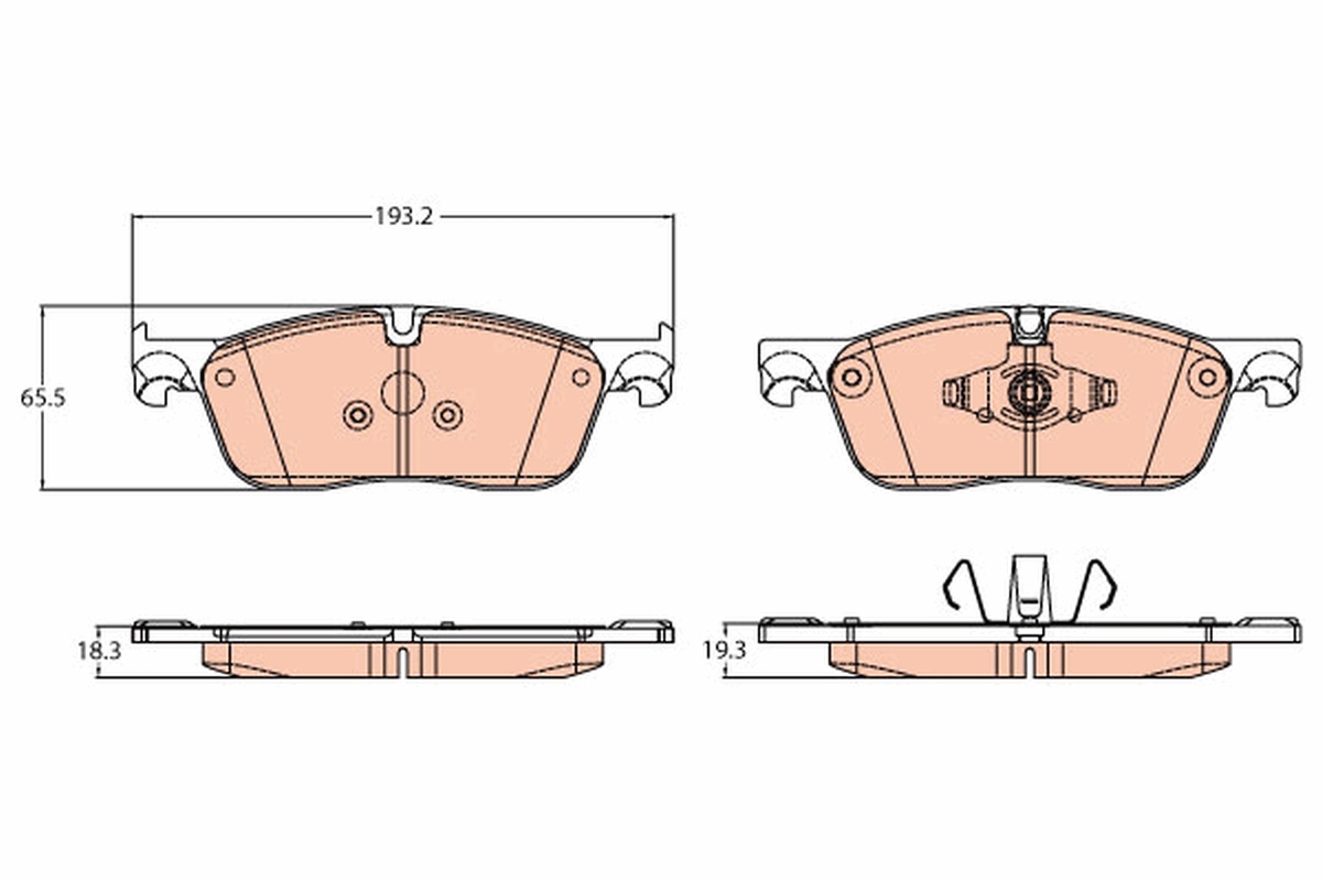 Brake Pad Set, disc brake - GDB2100 TRW