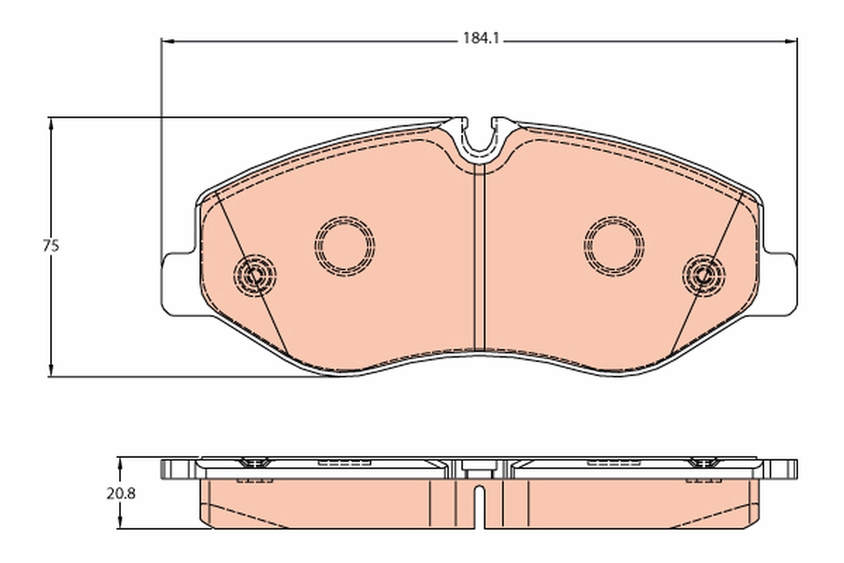 Brake Pad Set, disc brake - GDB2103 TRW