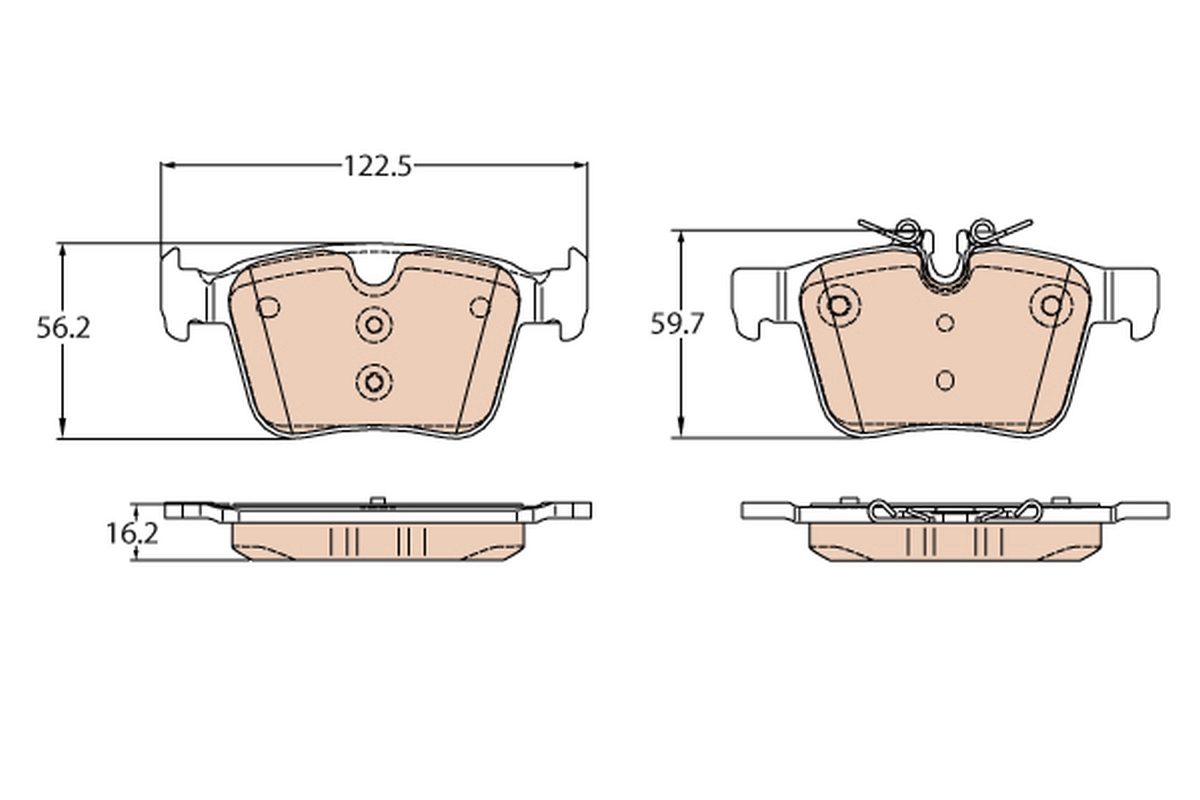 Brake Pad Set, disc brake - GDB2110 TRW