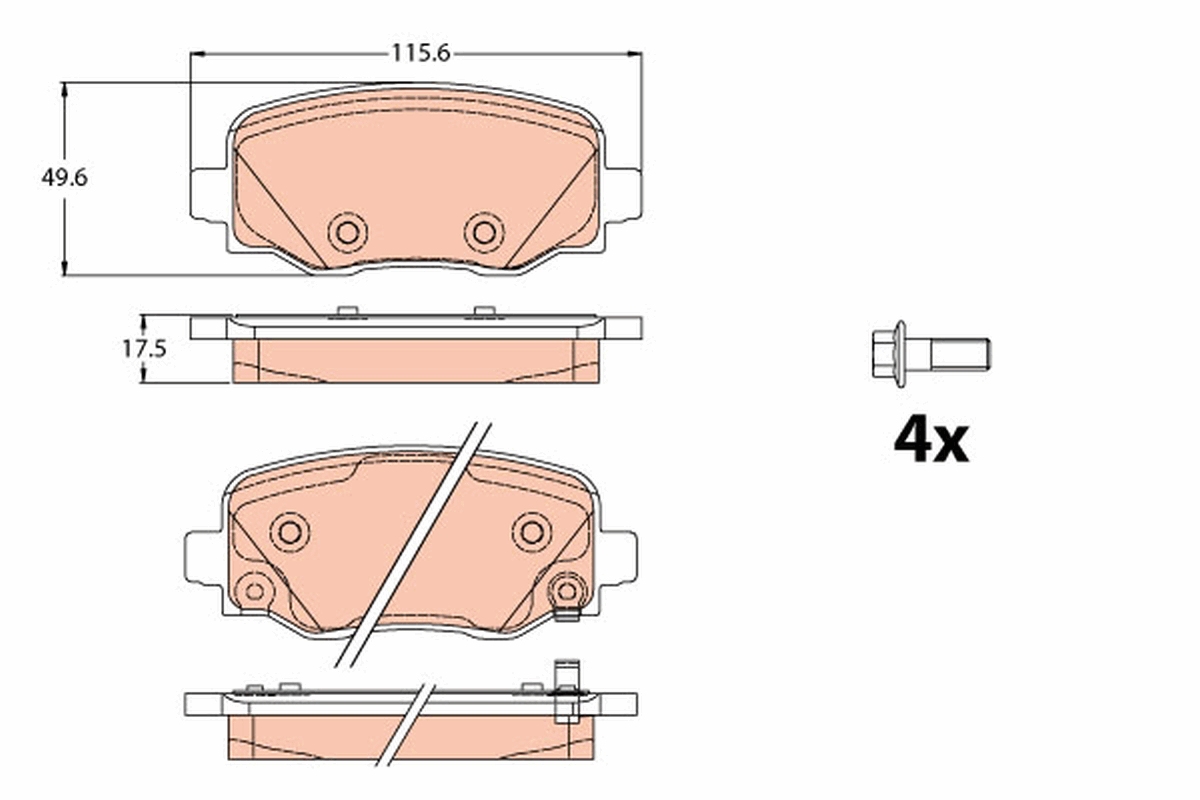 Brake Pad Set, disc brake - GDB2116 TRW