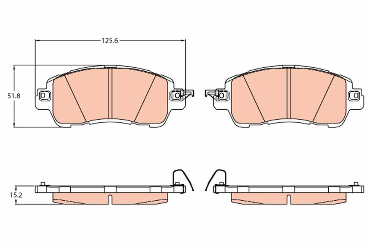 Brake Pad Set, disc brake - GDB2122 TRW