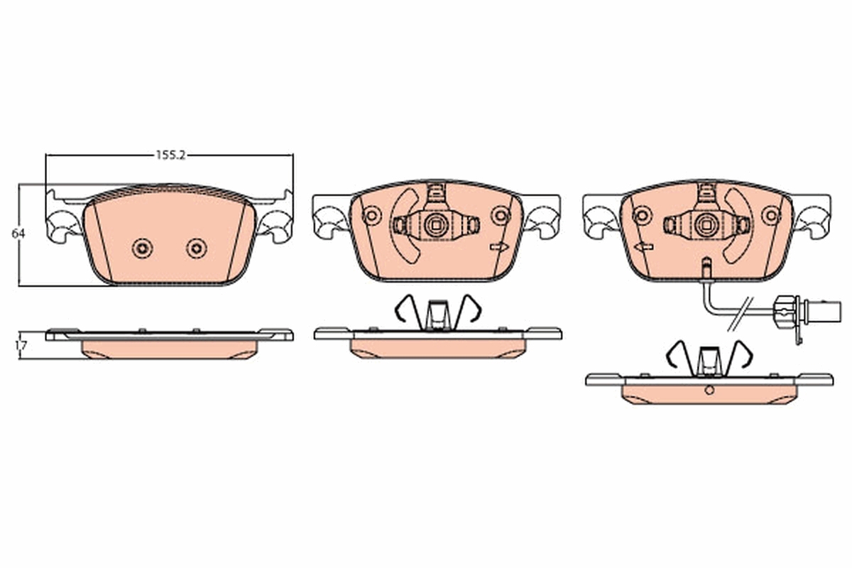 Brake Pad Set, disc brake - GDB2127 TRW