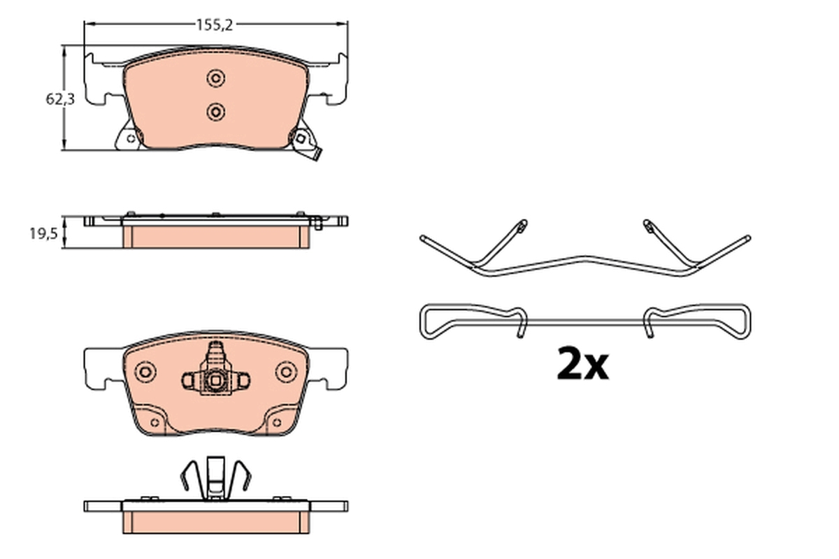 Brake Pad Set, disc brake - GDB2139 TRW
