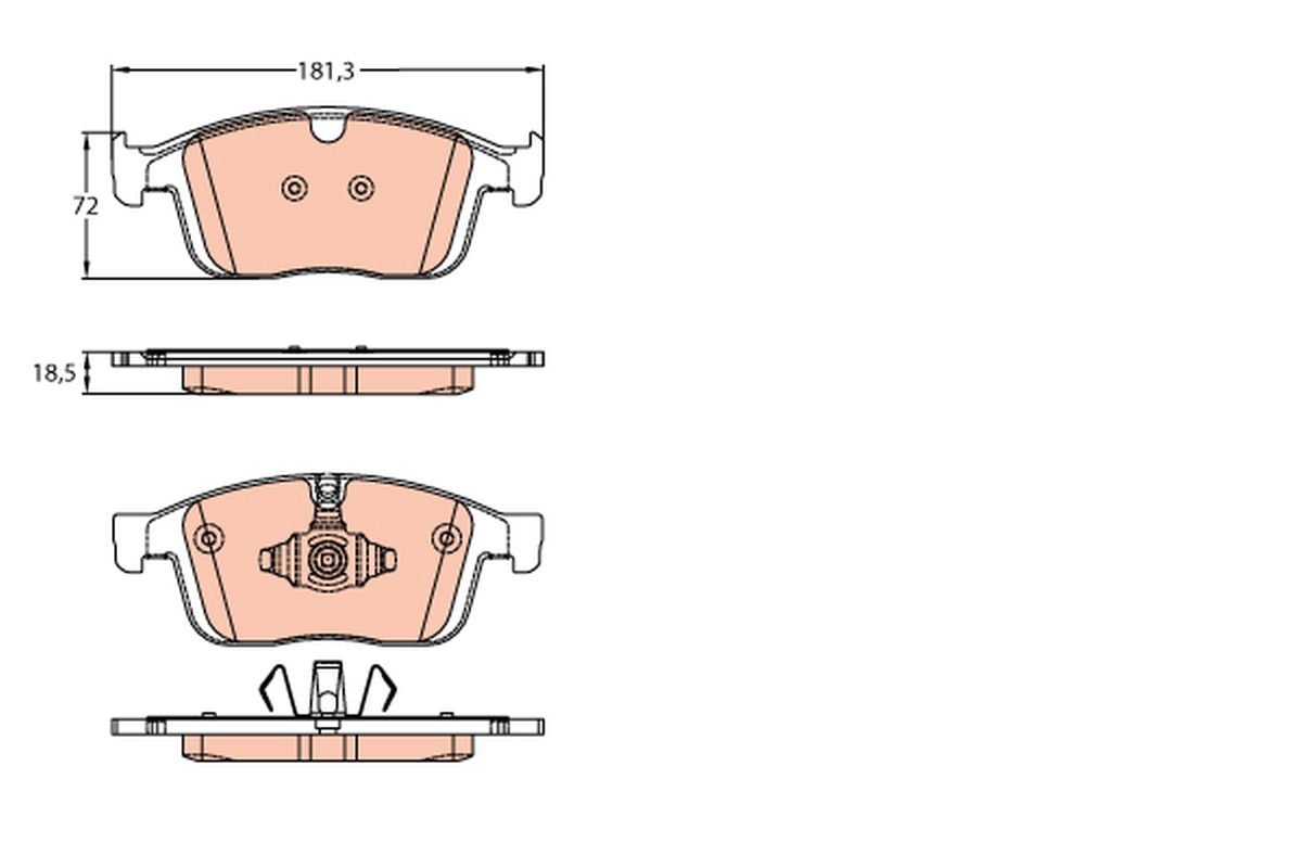 Brake Pad Set, disc brake - GDB2146 TRW