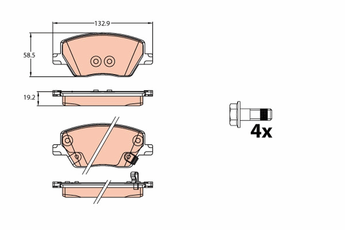 Brake Pad Set, disc brake - GDB2151 TRW