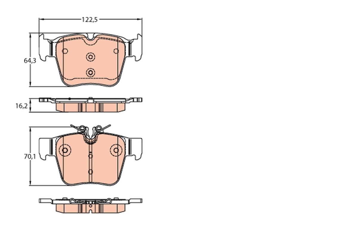 Brake Pad Set, disc brake - GDB2154 TRW