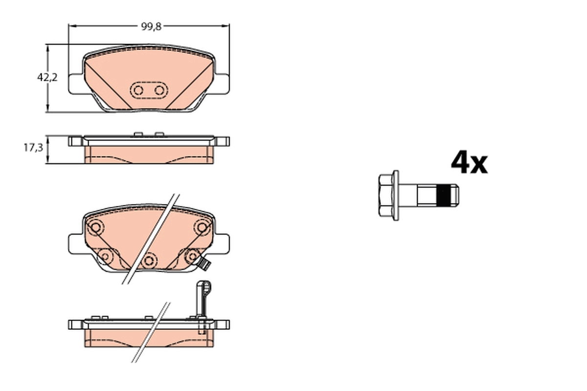 Kit pastiglie freno, Freno a disco - GDB2156 TRW