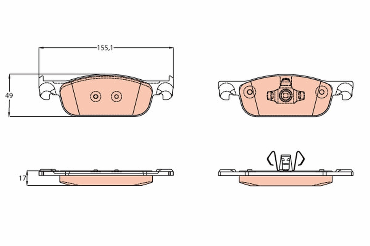 Brake Pad Set, disc brake - GDB2157 TRW