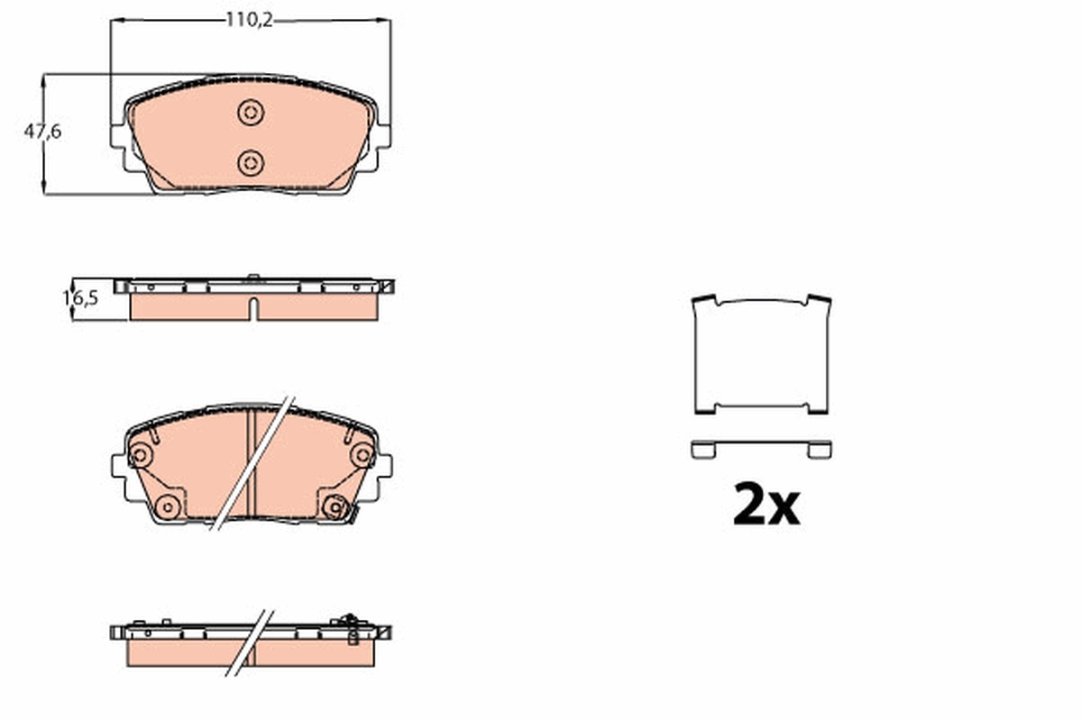 Brake Pad Set, disc brake - GDB2160 TRW