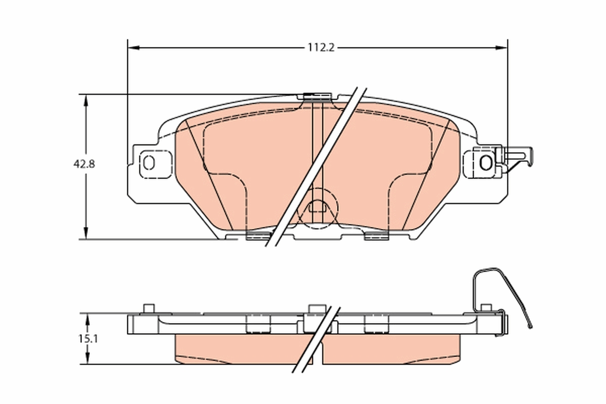 Brake Pad Set, disc brake - GDB2163 TRW