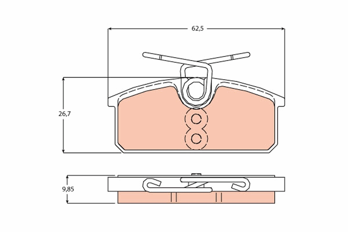 Brake Pad Set, disc brake - GDB2165 TRW