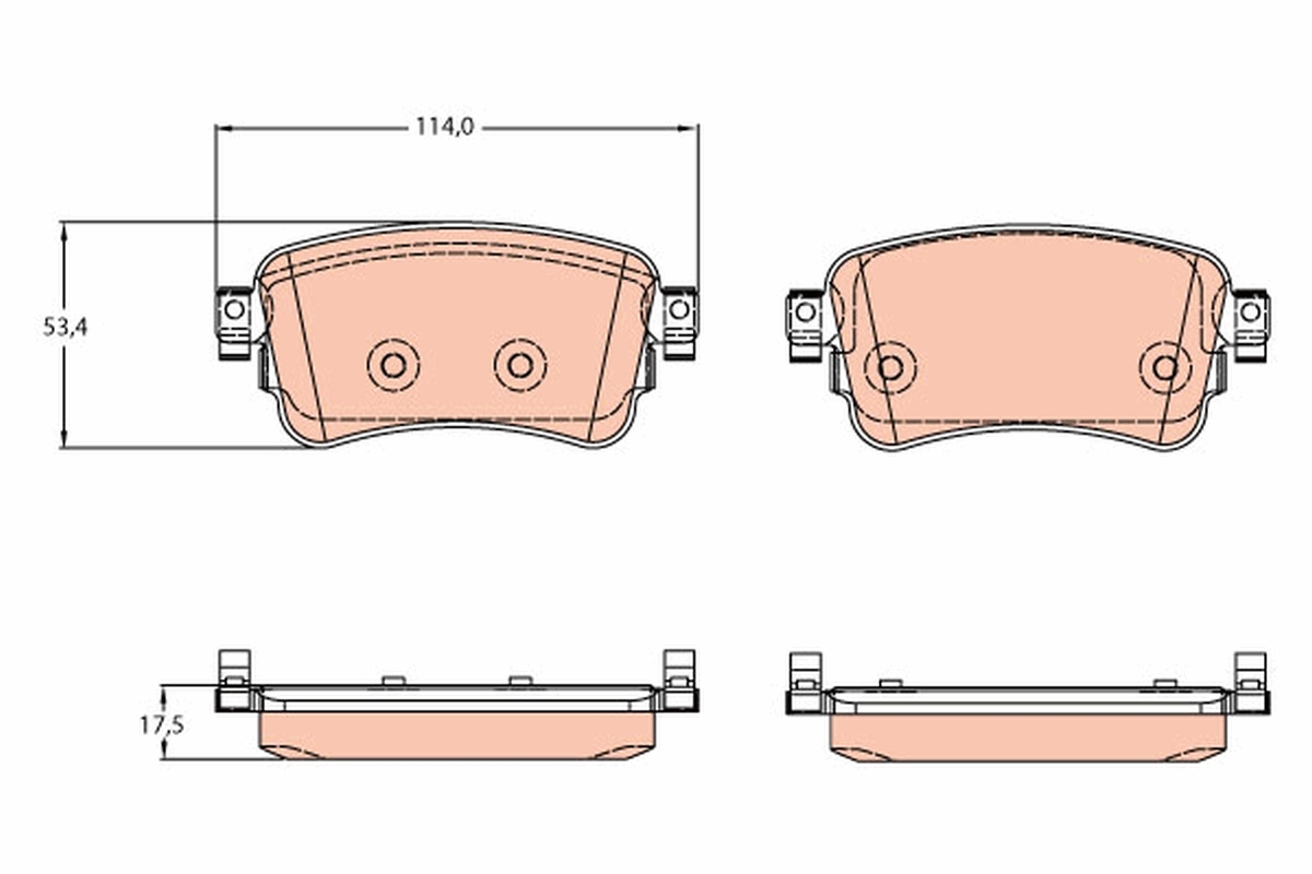 Brake Pad Set, disc brake - GDB2166 TRW