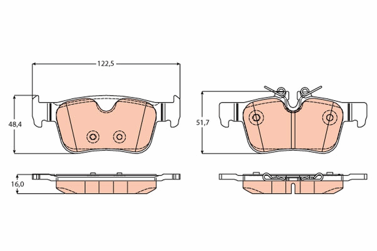 Brake Pad Set, disc brake - GDB2168 TRW