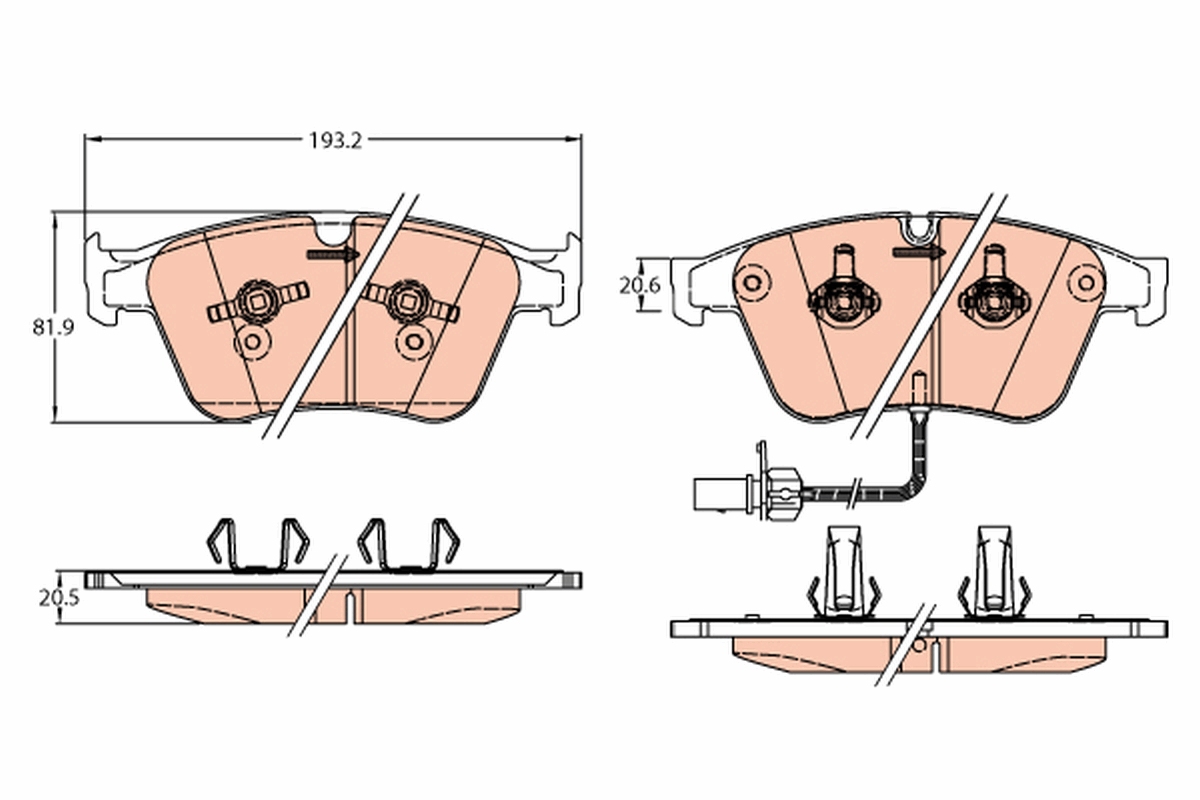 Brake Pad Set, disc brake - GDB2177 TRW