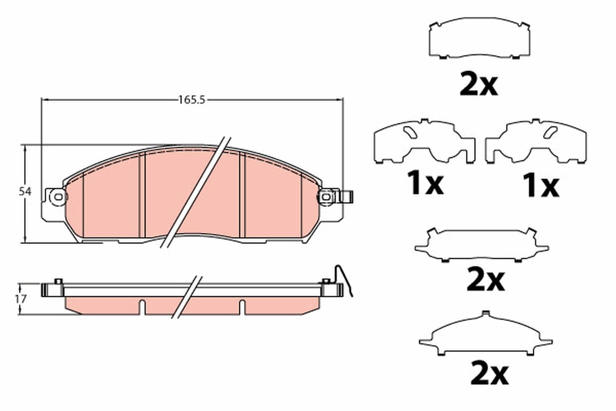 Brake Pad Set, disc brake - GDB2182 TRW