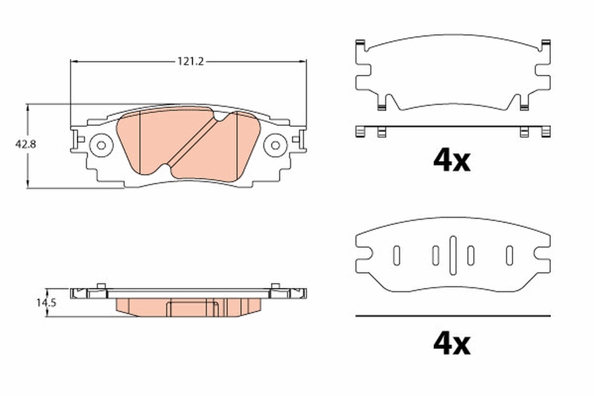Brake Pad Set, disc brake - GDB2183 TRW