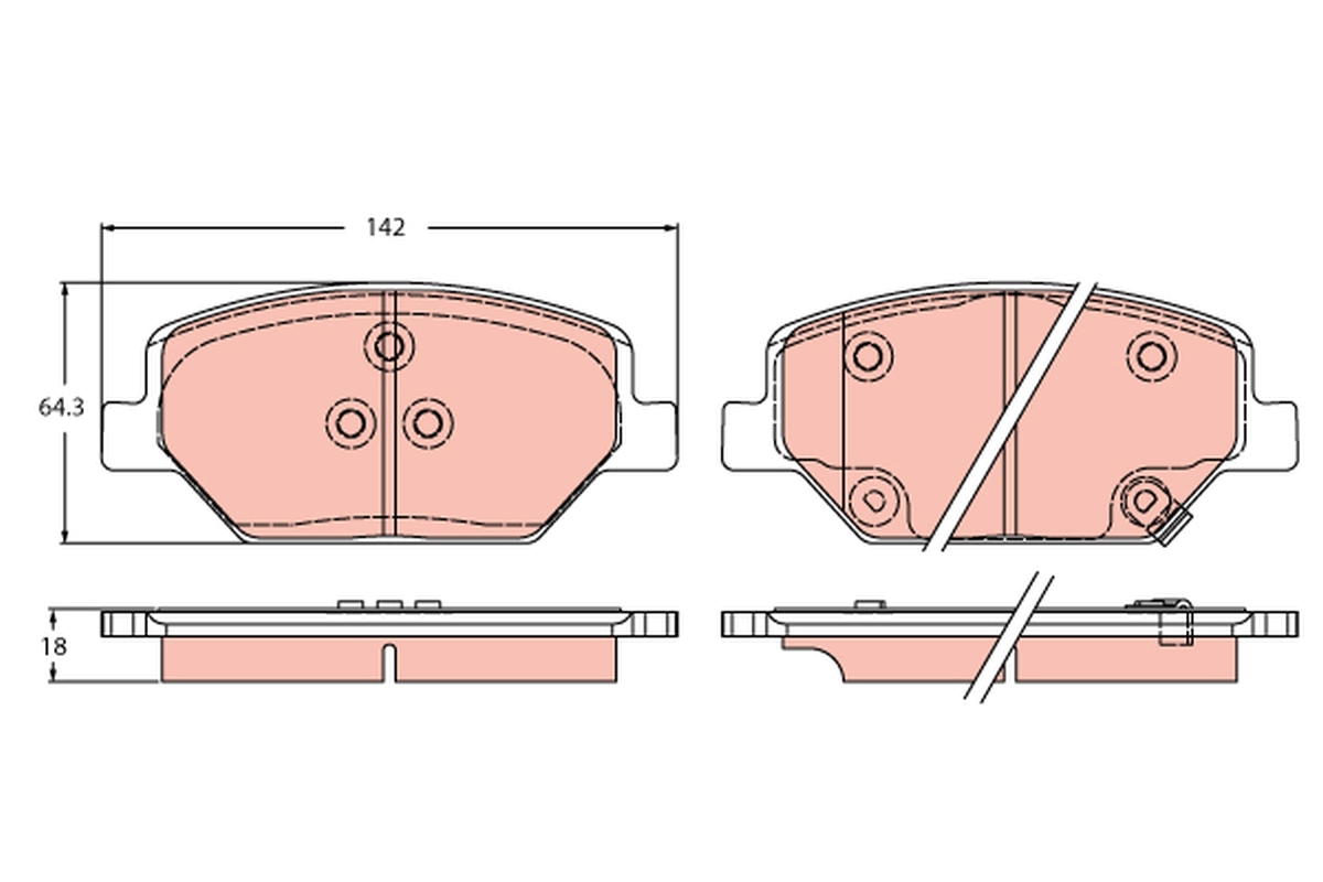 Brake Pad Set, disc brake - GDB2185 TRW