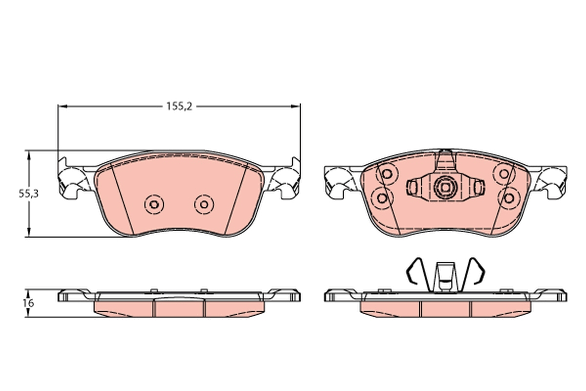 Brake Pad Set, disc brake - GDB2186 TRW