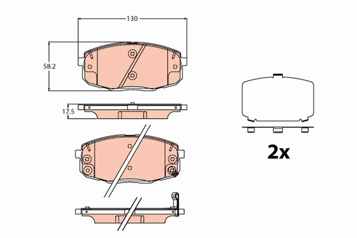 Brake Pad Set, disc brake - GDB2192 TRW