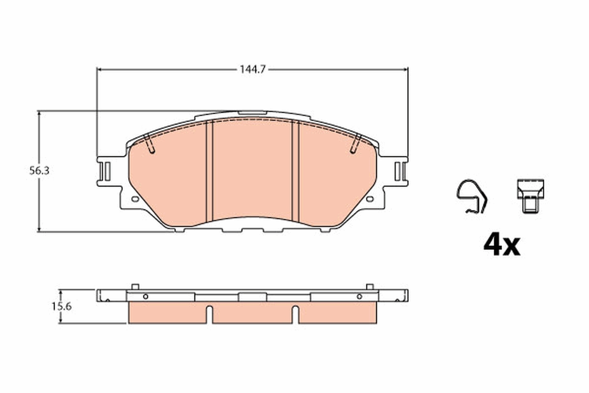 Brake Pad Set, disc brake - GDB2196 TRW