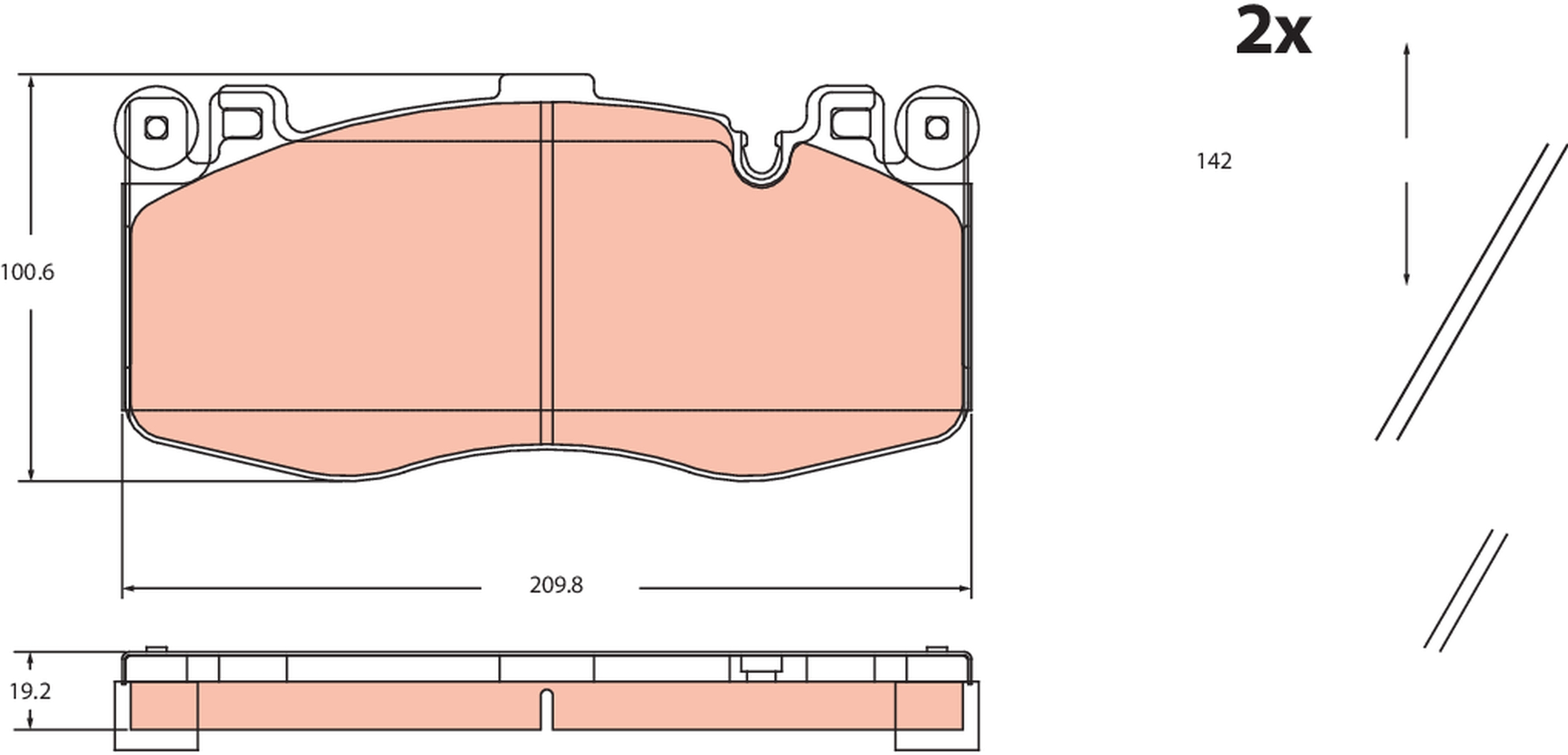 Brake Pad Set, disc brake - GDB2211 TRW