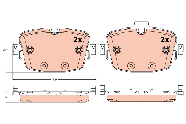 Brake Pad Set, disc brake - GDB2215 TRW