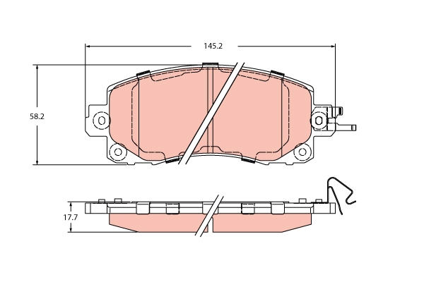 Brake Pad Set, disc brake - GDB2216 TRW