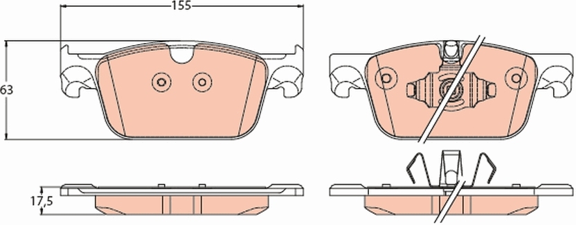 Kit pastiglie freno, Freno a disco - GDB2221 TRW
