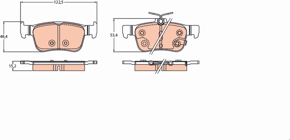 Kit pastiglie freno, Freno a disco - GDB2223 TRW
