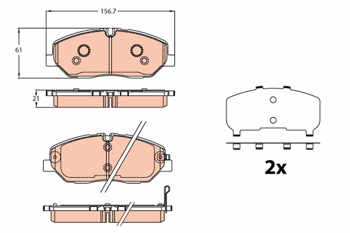 Brake Pad Set, disc brake - GDB2227 TRW