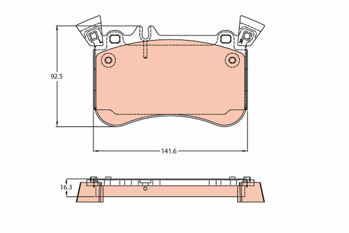Brake Pad Set, disc brake - GDB2229 TRW