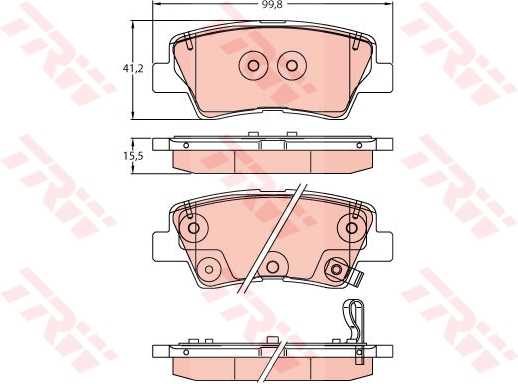 Brake Pad Set, disc brake - GDB2242 TRW