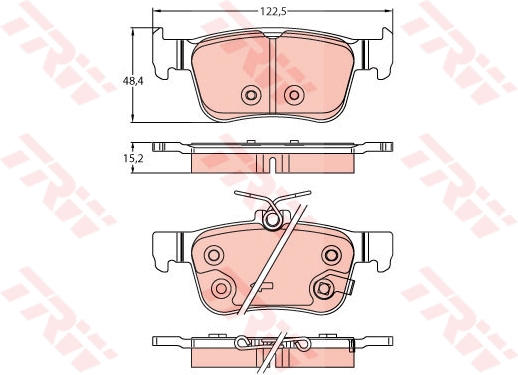 Brake Pad Set, disc brake - GDB2256 TRW