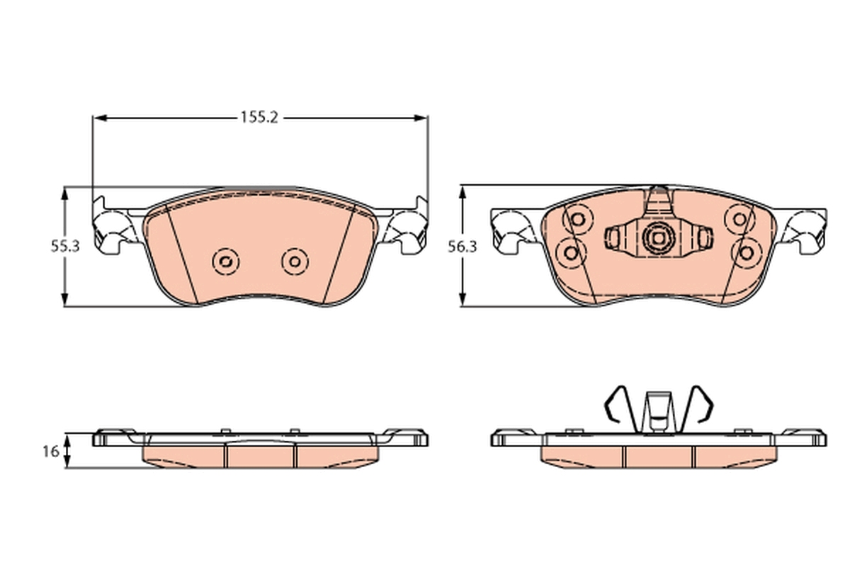Brake Pad Set, disc brake - GDB2261 TRW