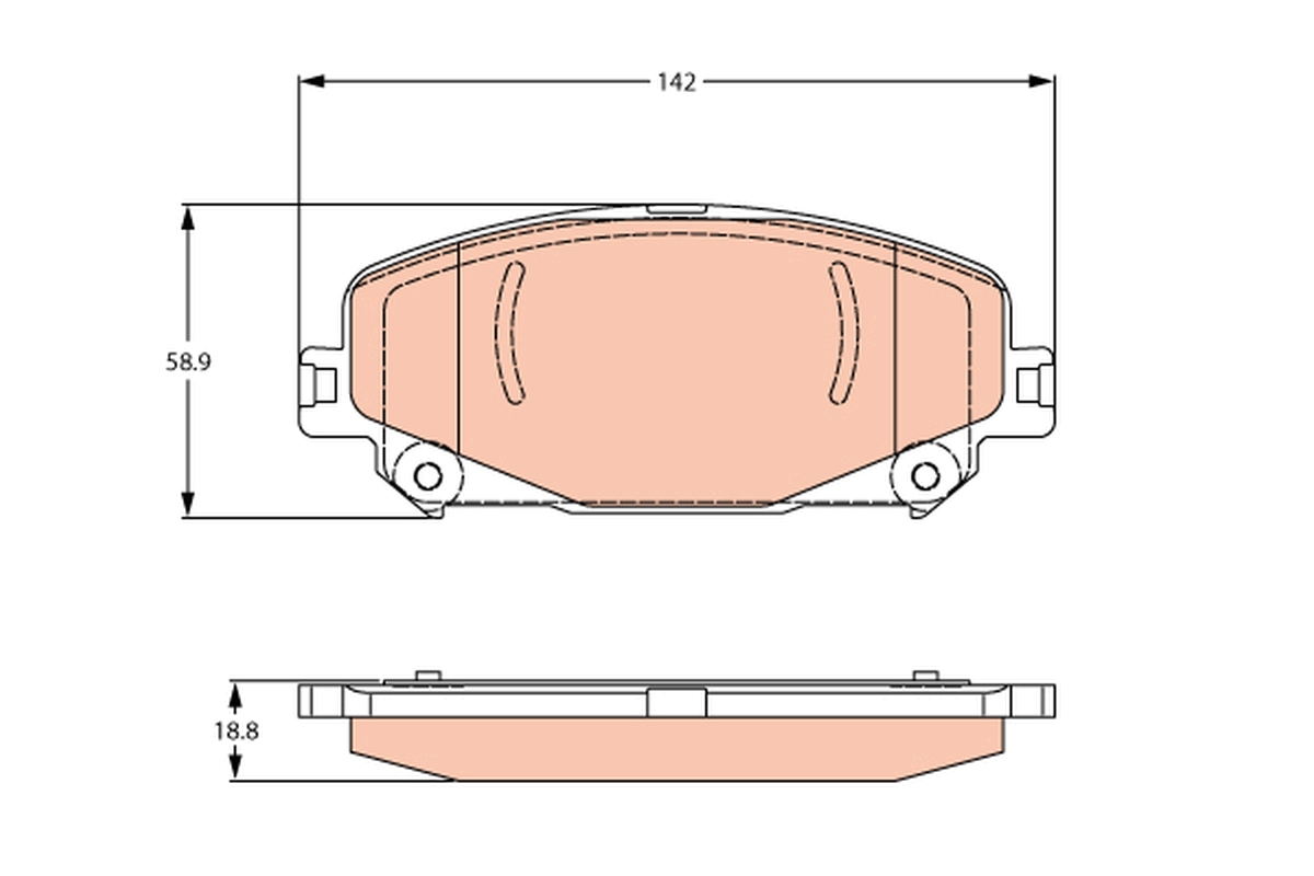 Brake Pad Set, disc brake - GDB2268 TRW