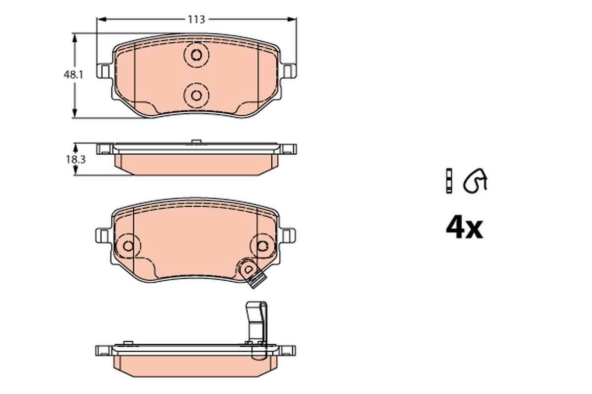 Brake Pad Set, disc brake - GDB2270 TRW