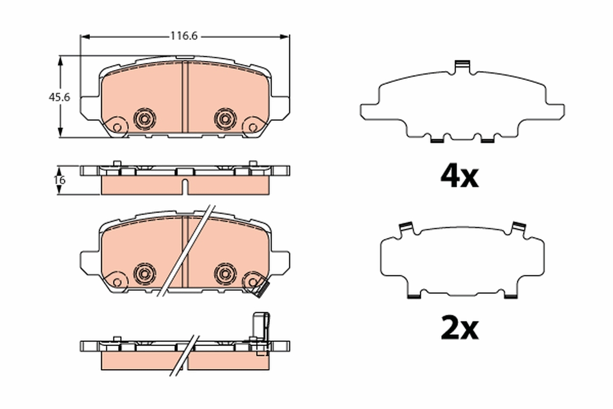 Brake Pad Set, disc brake - GDB2279 TRW