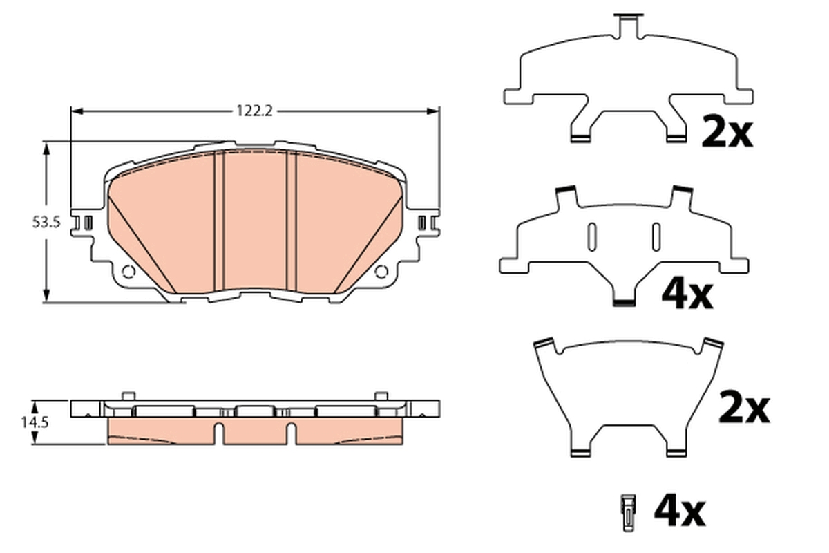 Brake Pad Set, disc brake - GDB2285 TRW
