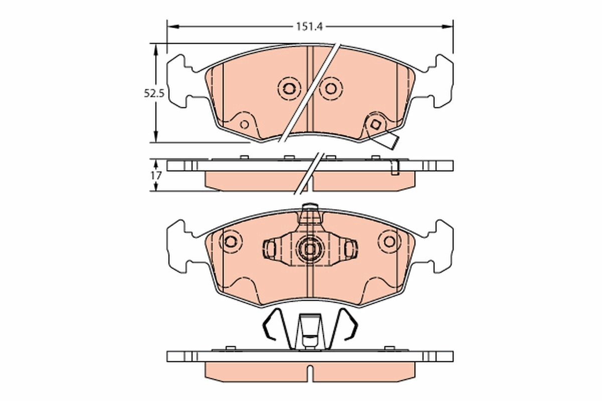 Brake Pad Set, disc brake - GDB2301 TRW