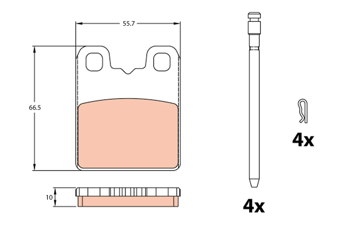 Brake Pad Set, disc brake - GDB2322 TRW