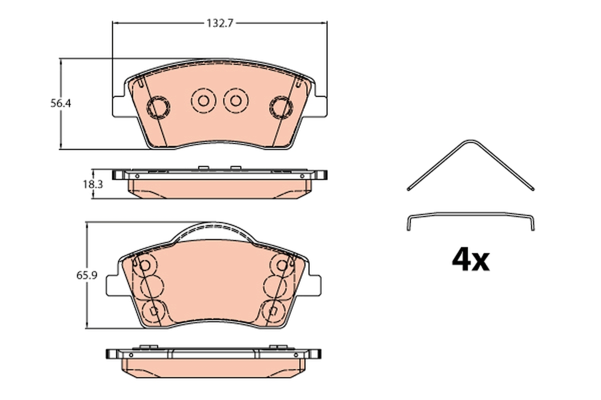 Brake Pad Set, disc brake - GDB2323 TRW
