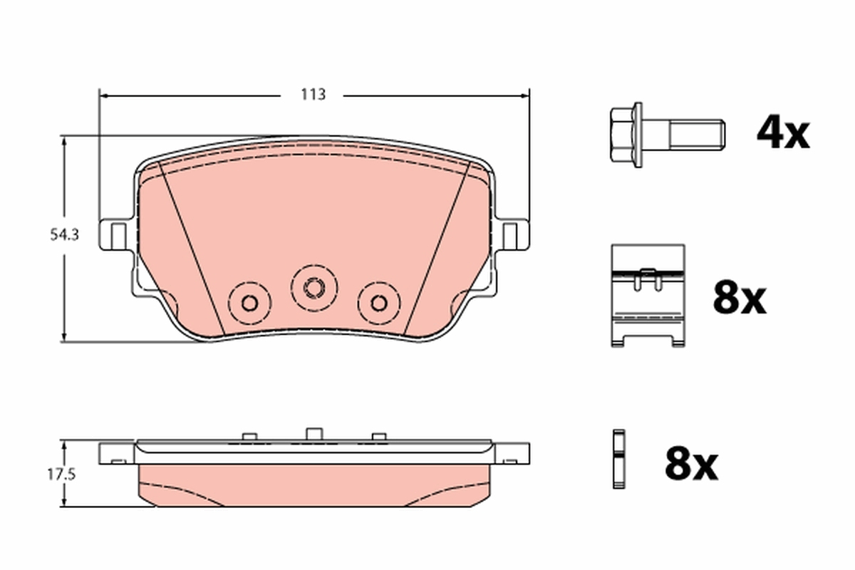 Kit pastiglie freno, Freno a disco - GDB2331 TRW