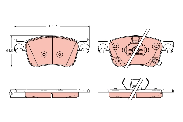Brake Pad Set, disc brake - GDB2342 TRW