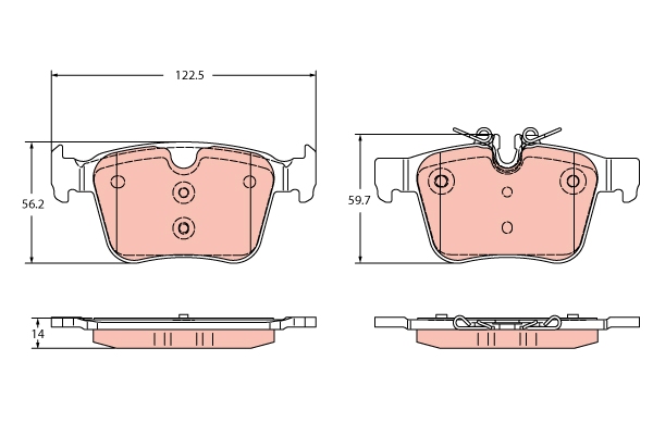 Brake Pad Set, disc brake - GDB2351 TRW