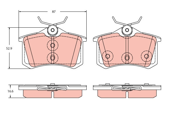 Brake Pad Set, disc brake - GDB2357 TRW